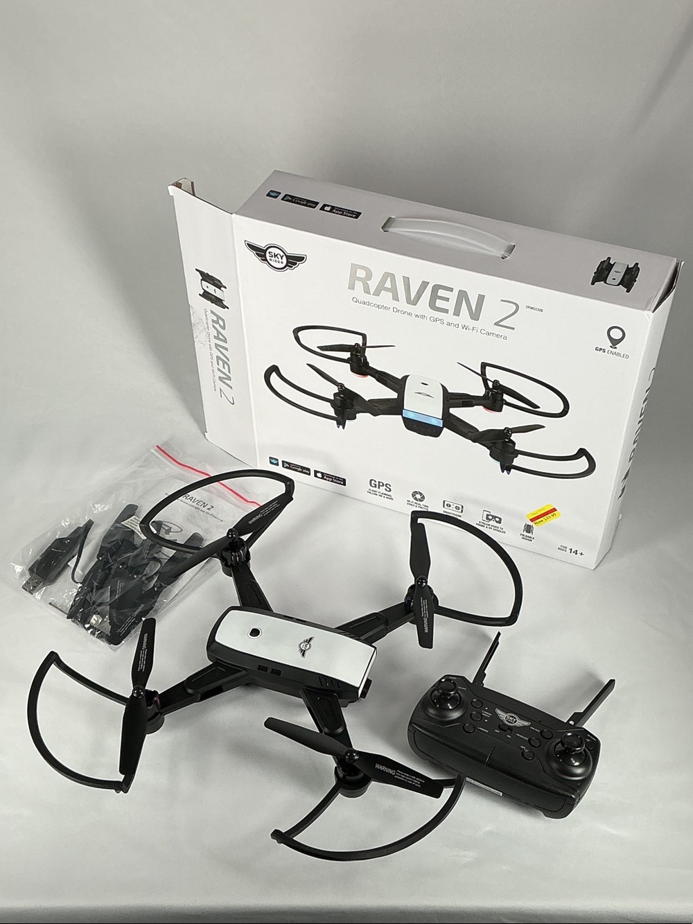 Sky Rider Raven 2 GPS Drone HD WiFi Camera Quadcopter Foldable RC DRWG530B Boxed